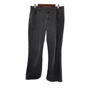 Talbots Gray Bootcut Jeans W32" L28" Embroidered Crest Denim Stretch Charcoal